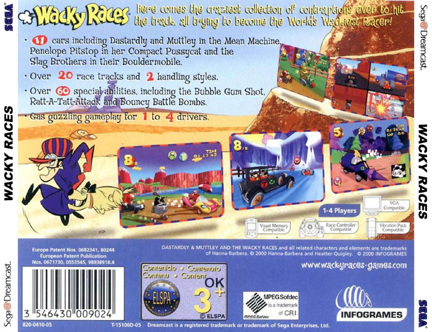 Wacky Races - SEGA Dreamcast DC - Complet In Box - PAL - Très